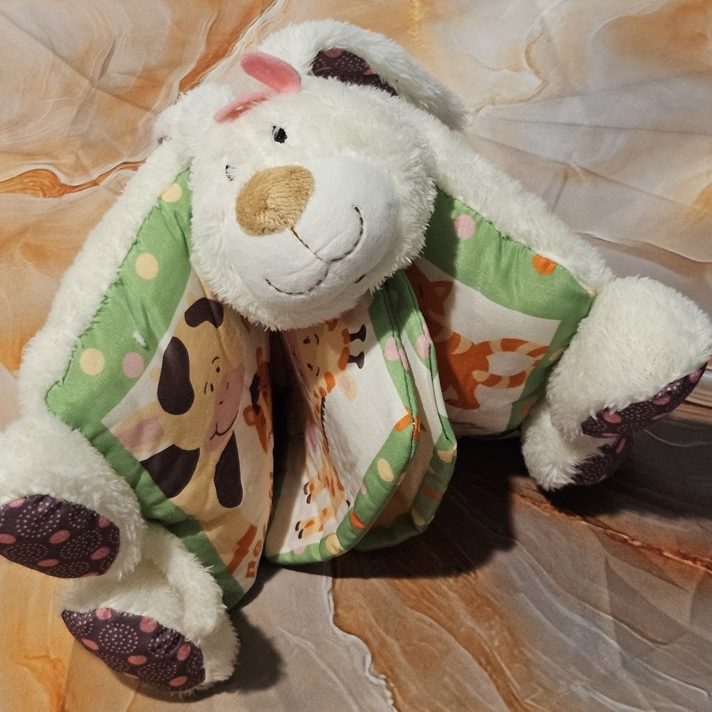 Baby Ganz Cuddly Book Bunny Plush Cloth Crinkle Activity Book BG3231